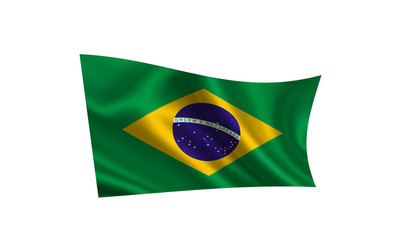 Brazil flag. A series of "Flags of the world." ( The country - Brazil flag ) 
