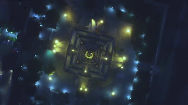 Ananda temple one of the ancient temple in Bagan aerial view before earthquake, Myanmar