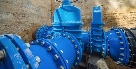 Large valves on the pipeline.