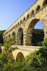 Obraz premium Roman Aqueduct Pont du Gard Gard Languedoc-Roussillon France