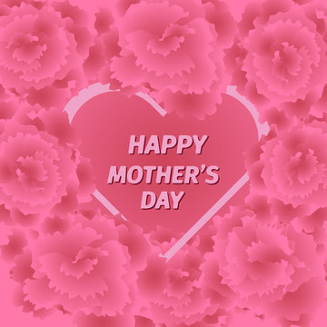 Mother s day greeting card with carnation flowers.