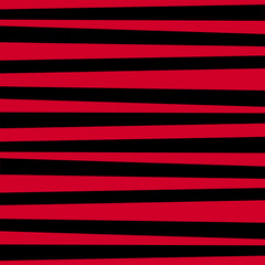 Red and black horizontal striped background.