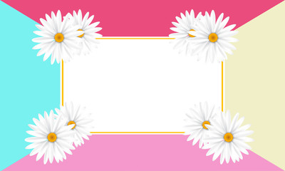 Grafica quadro per scritta con fiori margherita camomilla