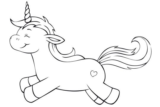cute flying unicorn coloring page