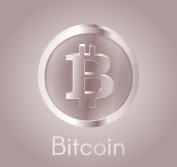 Obraz premium Cryptocurrency coin Bitcoin (BTC) with a realistic metal bronze red design. Background about electronic currency, business and finance. Vector EPS 10 Illustration.