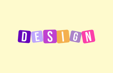 DESIGN Colorful Vector Letter  Alphabet Illustration Square Layout