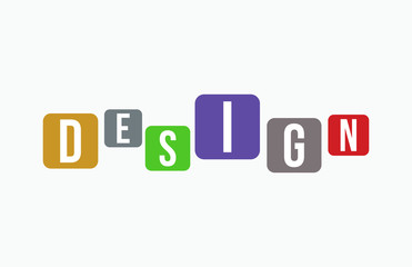 DESIGN Colorful Vector Letter  Alphabet Illustration Square Layout