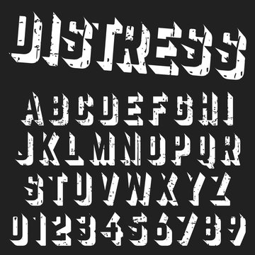 Rough alphabet font template