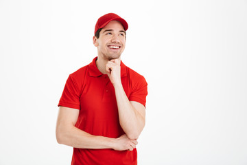 Happy young delivery man