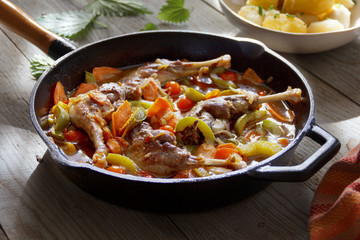 duck roast with vegetables