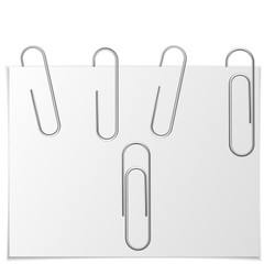 Paper clip vector. Realistic metal paper clip icon. Flat isolated vector illustration on a white background.