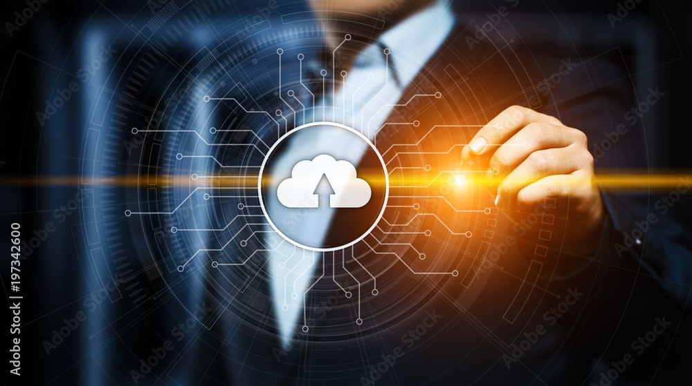 Sticker cloud computing technology internet storage network concept