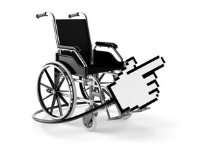 Fototapeta na wymiar Wheelchair with internet cursor