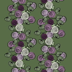 Obraz na płótnie Canvas Seamless floral background with abstract cute flowers. Vintage pattern in doodles art style. Design for cloth, wallpaper, gift wrapping. Print for silk, calico and home textiles