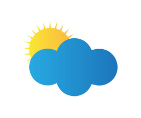 Vector weather icon - sun and cloud