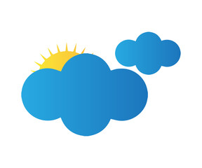 Vector cloudy weather icon - the sun in the clouds