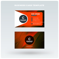 Double-sided horizontal business card template with abstract background. Vector mockup illustration. Stationery design