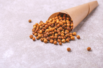 Indian cuisine. Roasted chickpeas with lime and rosemary