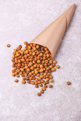 Indian cuisine. Roasted chickpeas with lime and rosemary