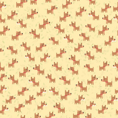 Seamless background with dogs. Flat vector illustration