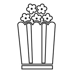 Popcorn icon black color illustration flat style simple image