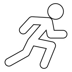 Run man icon black color illustration flat style simple image