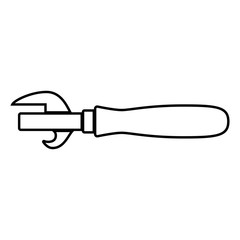 Retro opener or retro Swiss knife icon black color illustration flat style simple image