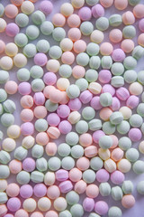Tiny pastel colored sweets