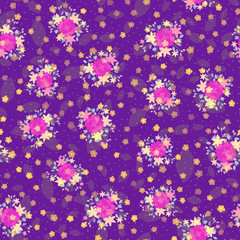 Fototapeta na wymiar Seamless spring floral pattern. Vector background for invitation, greeting card, wallpaper and textile