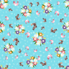 Fototapeta premium Seamless spring floral pattern. Vector background for invitation, greeting card, wallpaper and textile