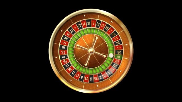 Realistic casino gambling roulette wheel animation available in 4k UHD FullHD and HD video footage
