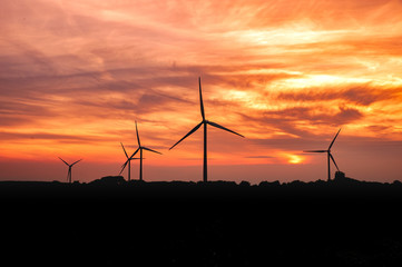 Wind Farm at Sunset