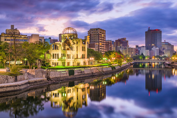 Fototapeta na wymiar Hiroshima, Japan City Skyline