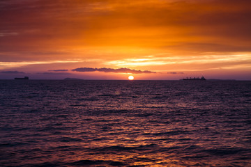 seaside and coast view during the sunset