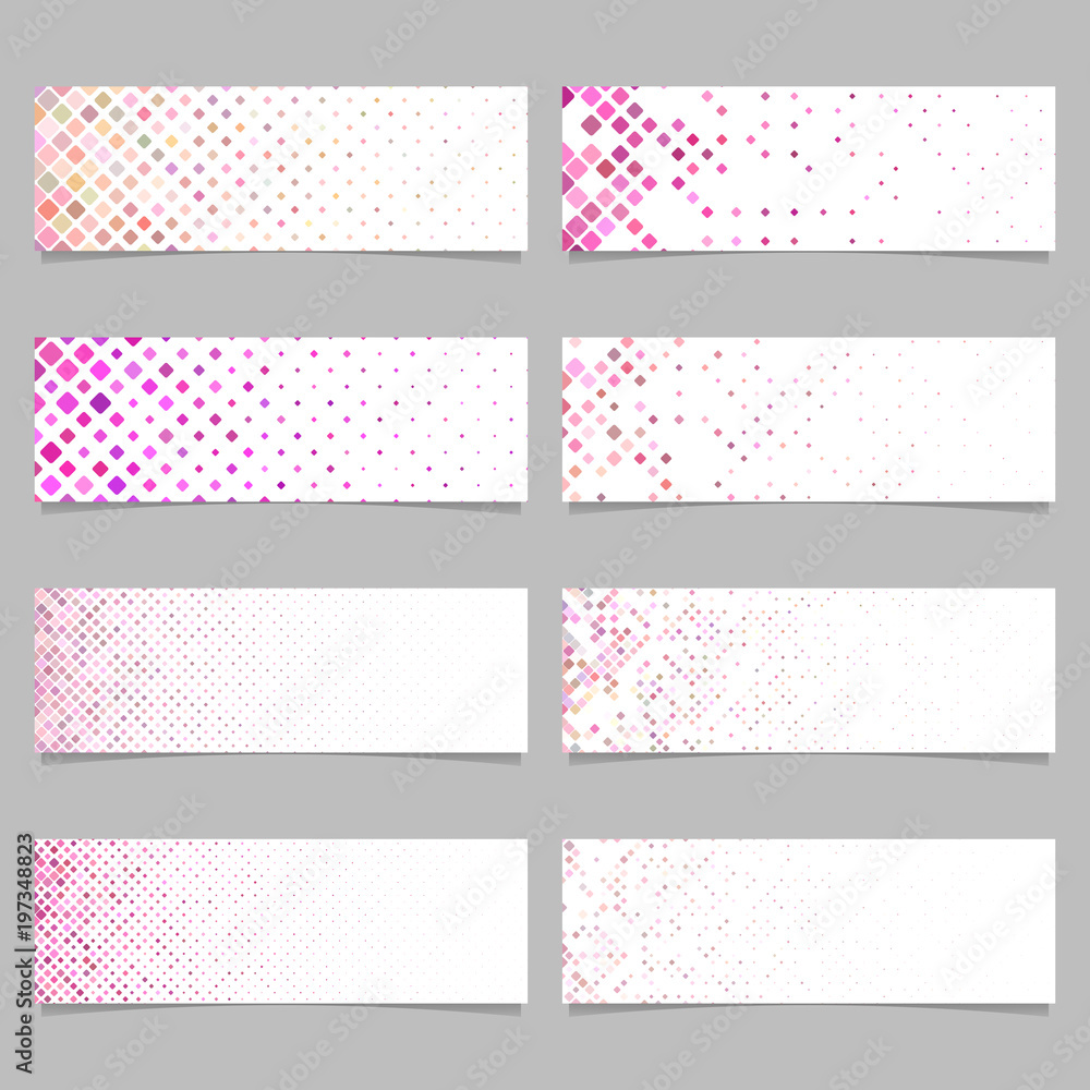 Poster abstract geometric rounded square pattern banner background template set
