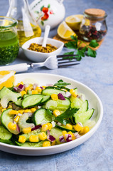 Salad with raw vegetables