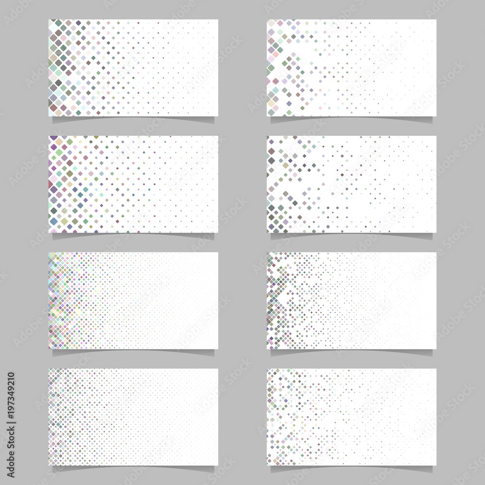 Poster abstract digital diagonal rounded square mosaic pattern card template set