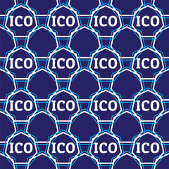 ICO consept seamless design pattern. Crypto background.