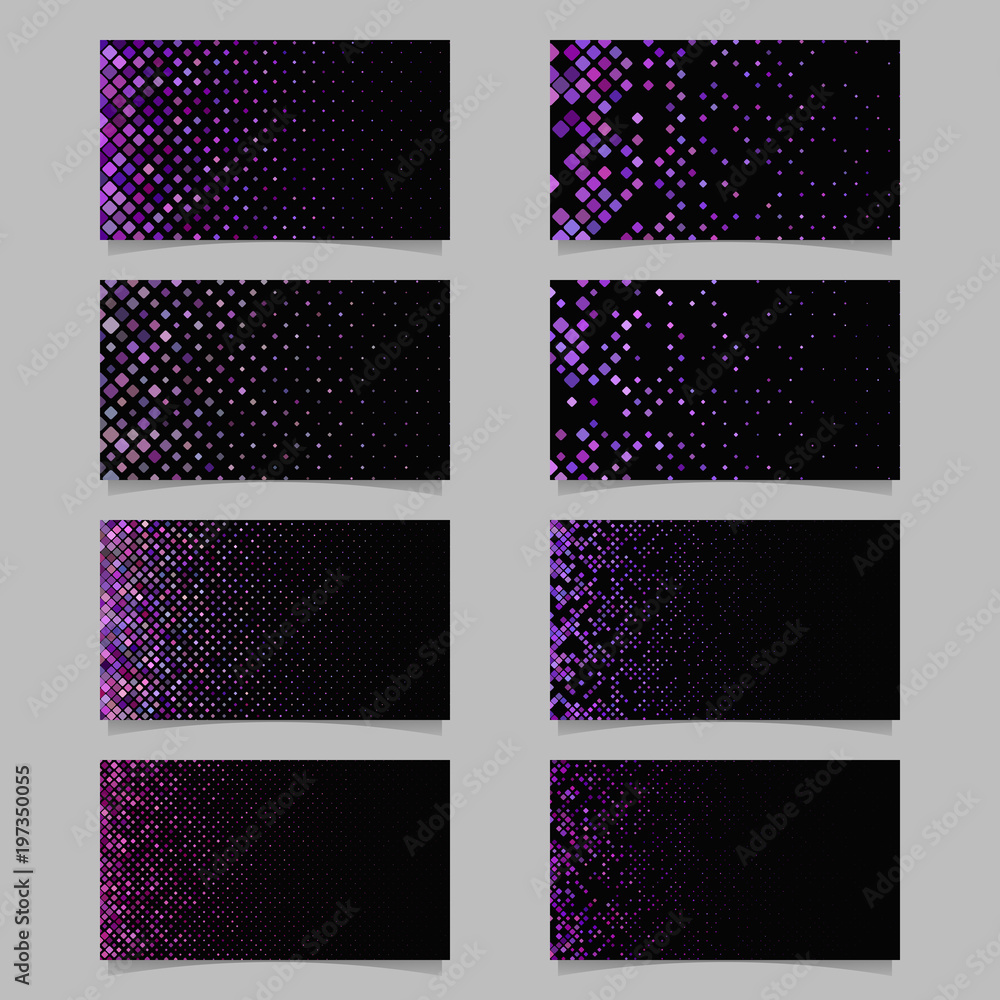 Poster abstract diagonal square pattern business card background template set