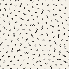 Seamless abstract geometric pattern in retro memphis style. Scatteres shapes vector background.