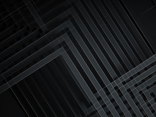 Obraz premium Abstract black background, geometric 3d