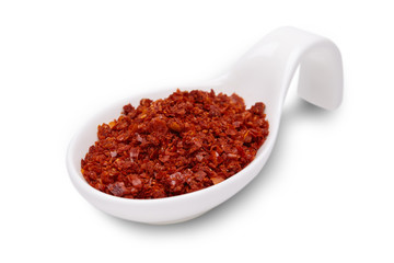 red chili pepper paprika isolated on white background