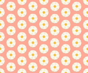 seamless white daisy on pink background
