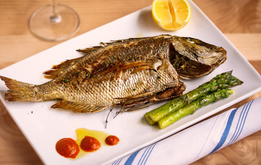Rock Fish Entree with Asparagus