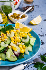 Salad with raw vegetables