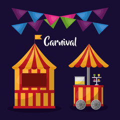 Obraz premium carnival park funfair festive decorative garland vector illustration