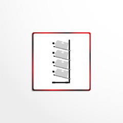 Stand for bottles filled with water. Vector icon.