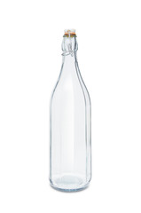 Empty vintage bottle isolated on white background