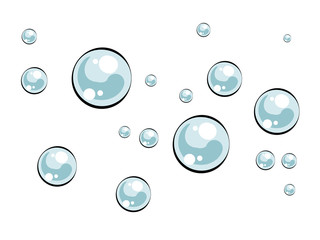 Soap bubbles pop art vector illustration