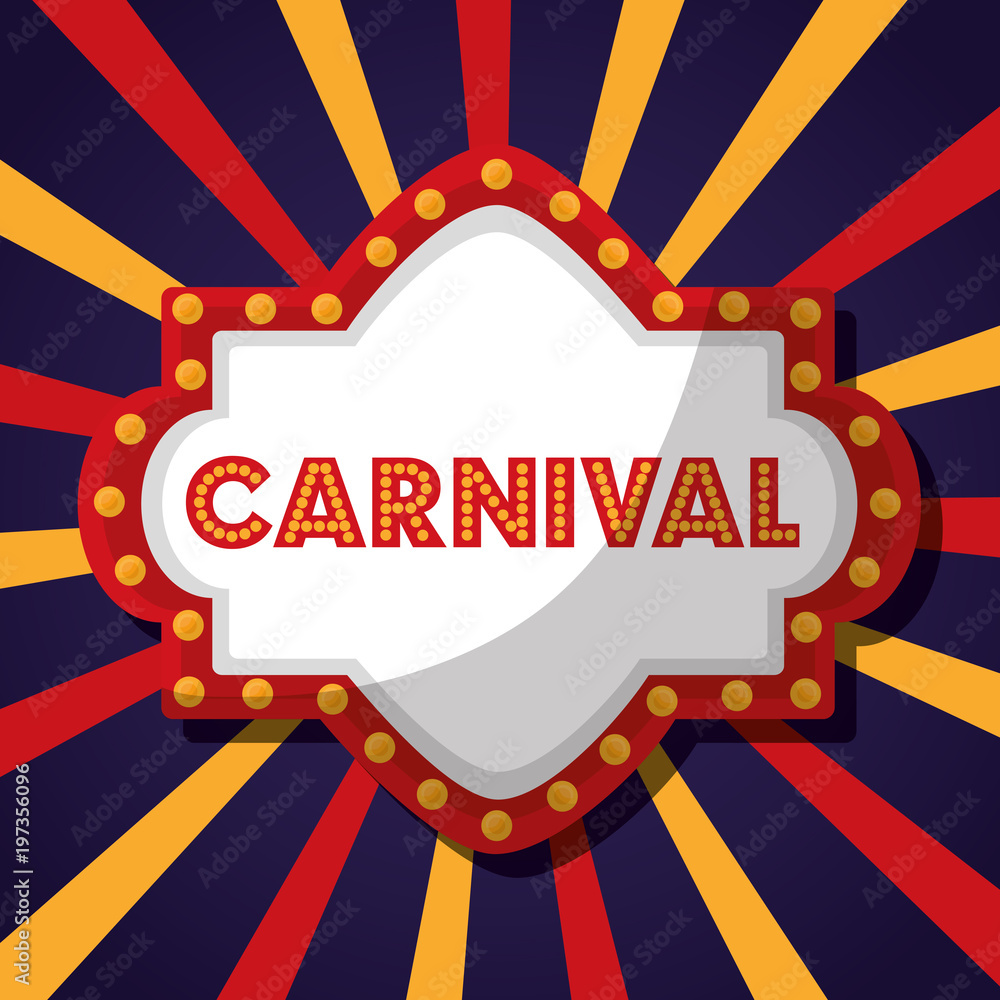 Sticker carnival fair festival board sign vector illustration